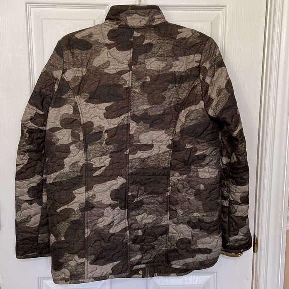 ISAAC MIZRAHI LIVE Green Camo Print Quilted Long Sleeve Zipper Front Jacket XS - Picture 8 of 13